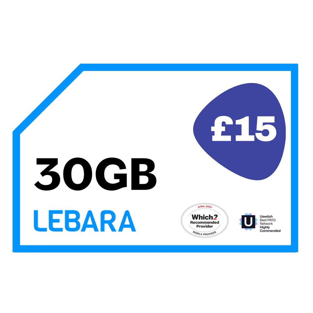 LEBARA - 30GB Data - £15